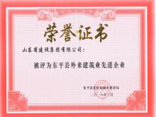 山東省建設集團有限公司被評為東平縣創(chuàng  )建國家衛生縣城工作先進(jìn)企業(yè)