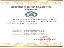 山東省綠色施工科技示范工程驗收證書(shū)